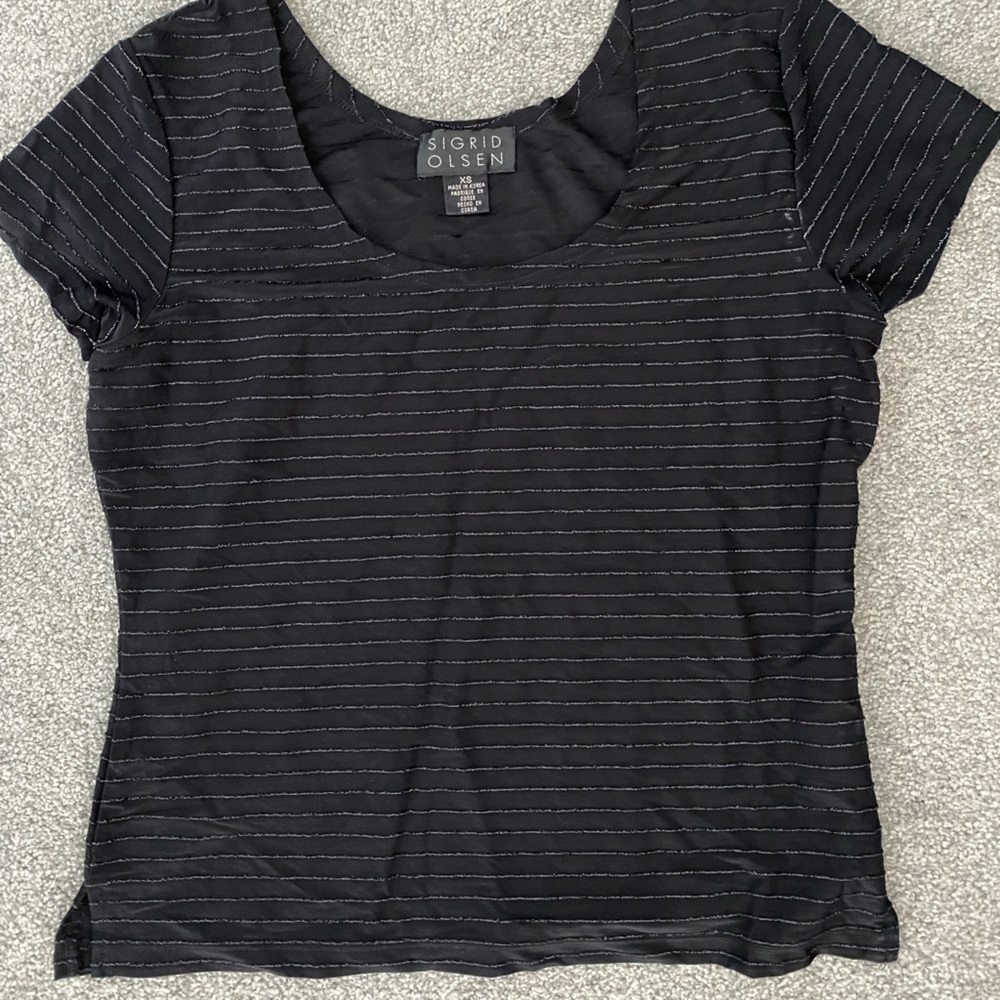 Cropped Black Top with Beading